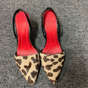 DVF cheetah Print kitten heel sling back size 36 US 6